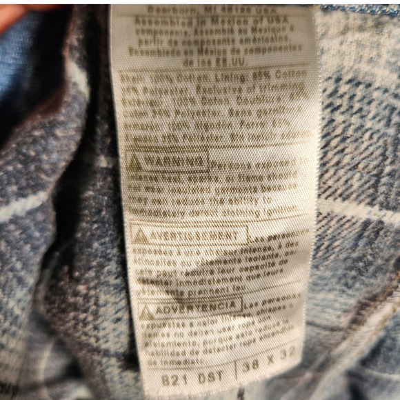 Carhartt Men's Flannel Lined Denim Work Pants Blue Straight 38X32 821-DST - Picture 7 of 14